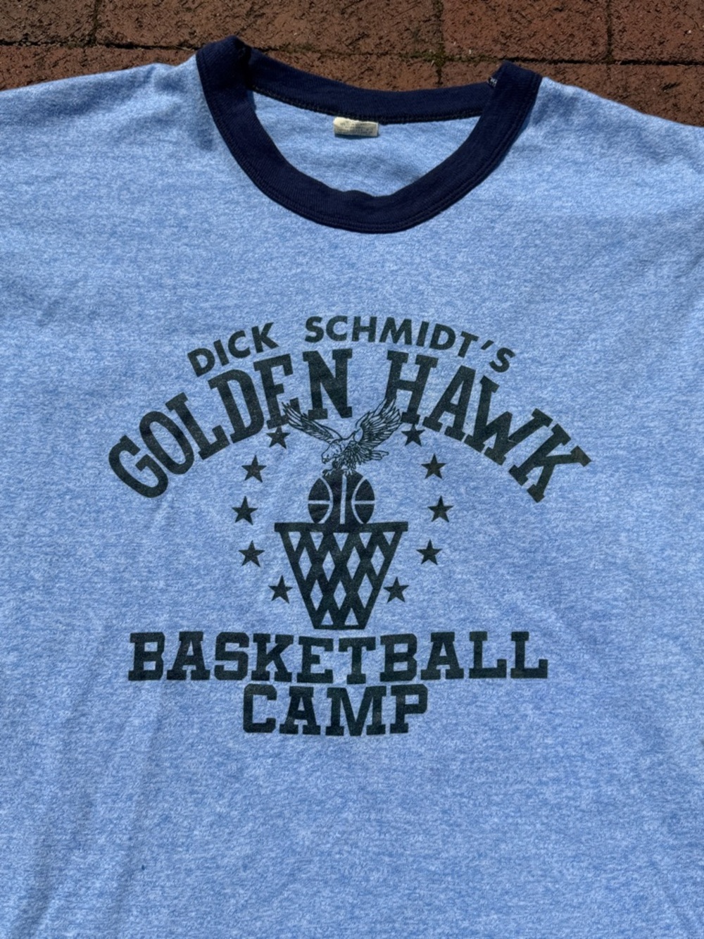 Screen Stars Blue Heather Tee with Navy Ringer